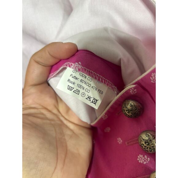 Kaiser Franz Josef Dress 42 Pink Flowers Austria Bavarian Dirndl Oktoberfest - Picture 10 of 14